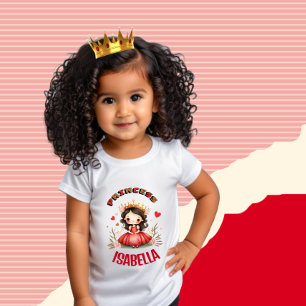T-shirt Pour Les Tous Petits Jolie petite princesse avec une robe rouge