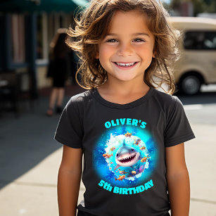 T-shirt Pour Les Tous Petits Jote requin Anniversaire Personnalisé garçon