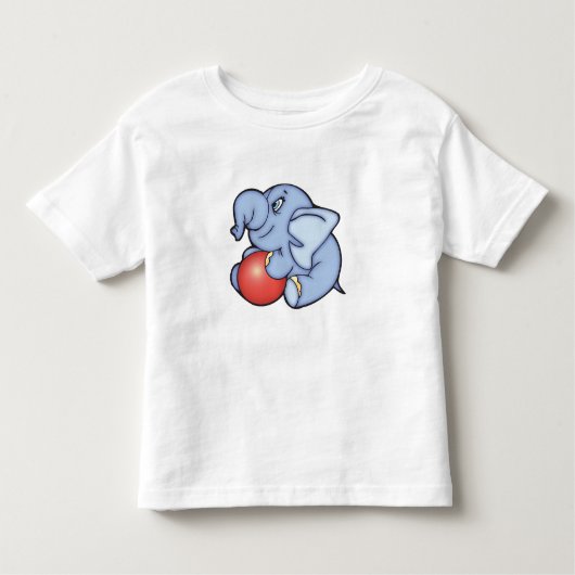T-shirt Pour Les Tous Petits Jouet éléphant bleu avec balle (Devant)