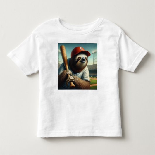 T-shirt Pour Les Tous Petits Joueur de baseball Sloth (Devant)