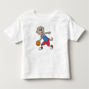 T-shirt Pour Les Tous Petits Joueur de basket-ball de chien