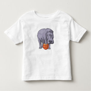 T-shirt Pour Les Tous Petits Joueur de basket-ball hippo