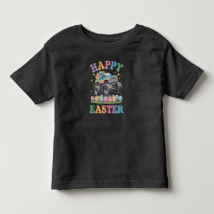 T-shirt Pour Les Tous Petits Joyeuses Pâques Drôle de Monster Truck Écrase des