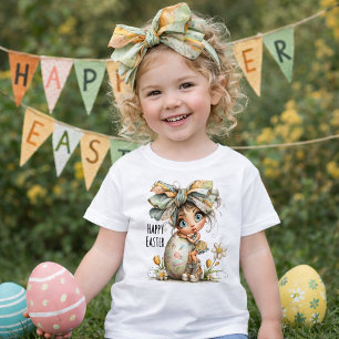 T-shirt Pour Les Tous Petits Joyeuses Pâques – Tee-shirt à noeud papillon doux
