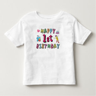 T-shirt Pour Les Tous Petits Joyeux 1er anniversaire pour enfants de 1 an B jou