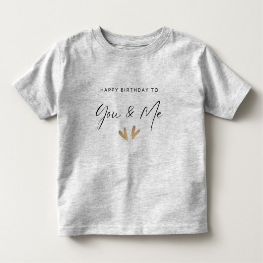 T-shirt Pour Les Tous Petits Joyeux anniversaire d'un jumeau à un autre (Devant)