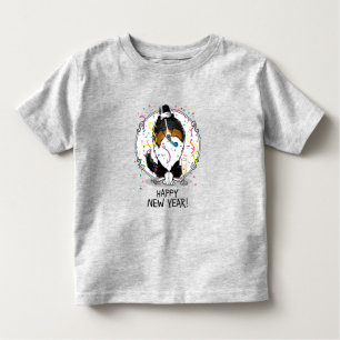 T-shirt Pour Les Tous Petits Joyeux Chien de Fosse du Nouvel An (tricolore) mig