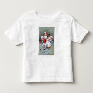 T-shirt Pour Les Tous Petits Joyeux ChristmasLittle badine le patinage de glace