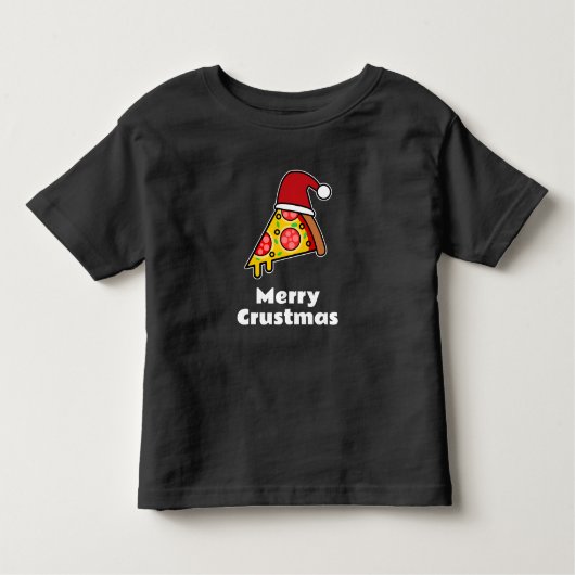 T-shirt Pour Les Tous Petits Joyeux Crustmas FUNNY PIZA SLICE PÈRE NOËL (Devant)