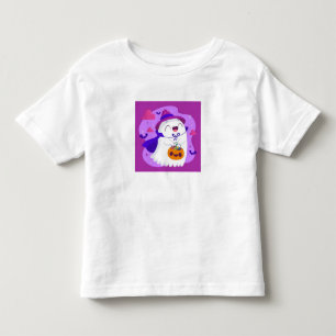 T-shirt Pour Les Tous Petits Joyeux Halloween Mignon Petit Fantôme & Citrouille