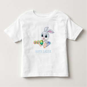 T-shirt Pour Les Tous Petits Joyeux lapin de Pâques Peinture des oeufs de lapin