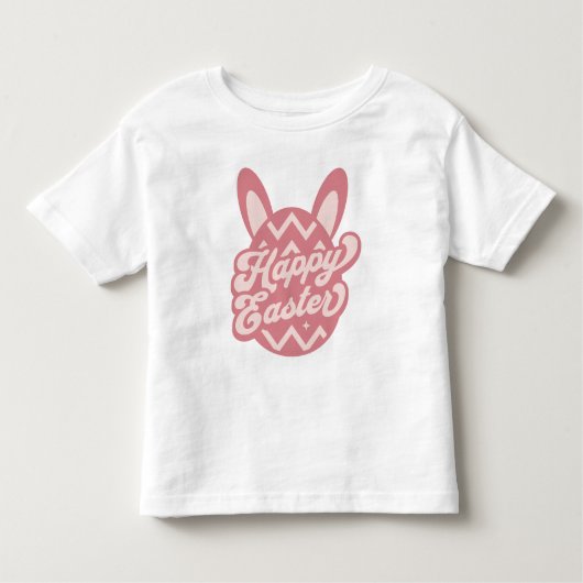 T-shirt Pour Les Tous Petits Joyeux lapin de Pâques rose (Devant)