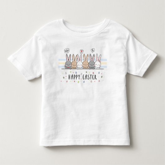 T-shirt Pour Les Tous Petits Joyeux lapins de Pâques mignons (Devant)