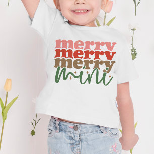 T-shirt Pour Les Tous Petits Joyeux Mini Retro Vacances de Noël Super