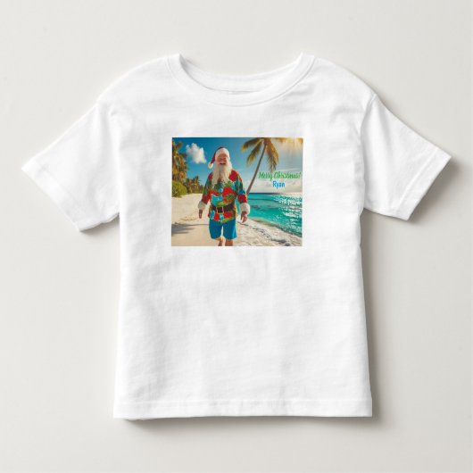 T-shirt Pour Les Tous Petits Joyeux Noël de la plage (Devant)