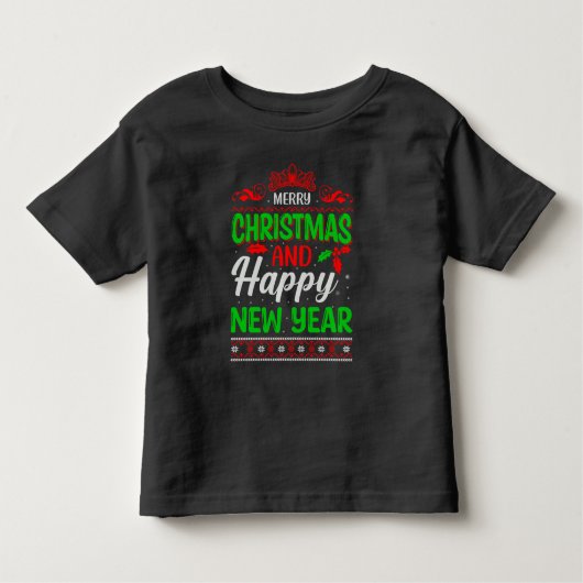 T-shirt Pour Les Tous Petits Joyeux Noël Et Joyeux Nouvel An-61064 (Devant)