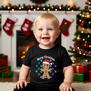 T-shirt Pour Les Tous Petits Joyeux Noël - garçon en pain d'épice