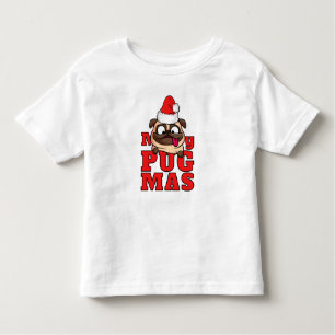 T-shirt Pour Les Tous Petits Joyeux Pugmas mignon Père Noël Carlin Toddler T-sh