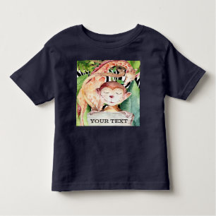 T-shirt Pour Les Tous Petits Jungle Safari Animaux Giraffe Singe Personnalisé