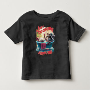 T-shirt Pour Les Tous Petits Juste Cooning Jouer Raccoon Splashing dans Bath,