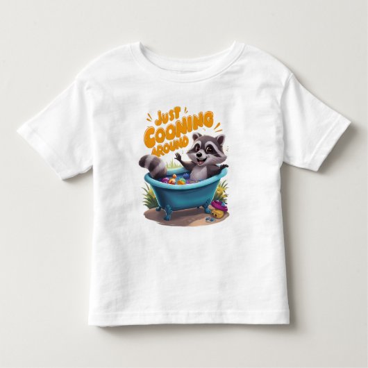 T-shirt Pour Les Tous Petits Juste Cooning Mischievous Raccoons Bath Adventure (Devant)