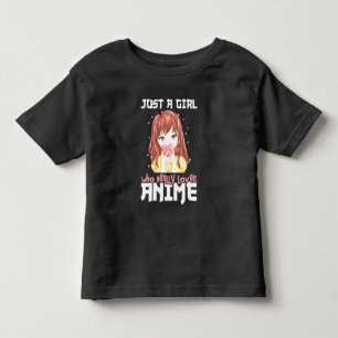 T-shirt Pour Les Tous Petits Juste Une Fille Qui Aime Vraiment L'anime