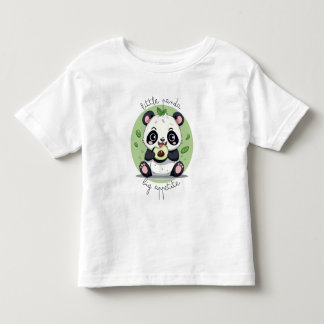 T-shirt Pour Les Tous Petits Kawaii Cute Baby Panda Manger Avocado