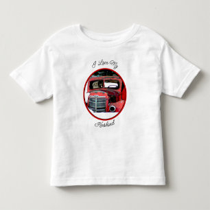 T-shirt Pour Les Tous Petits Keeshond Noël Vieux Camion Peinture Chien Art