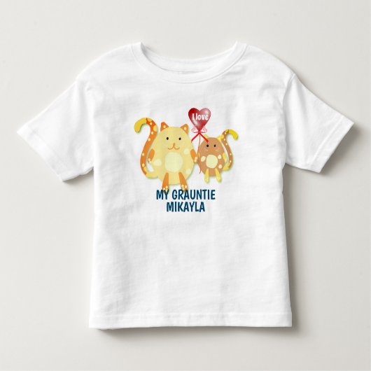 T-shirt Pour Les Tous Petits Kitties & Heart "J'aime ma Grauntie !"    (Devant)