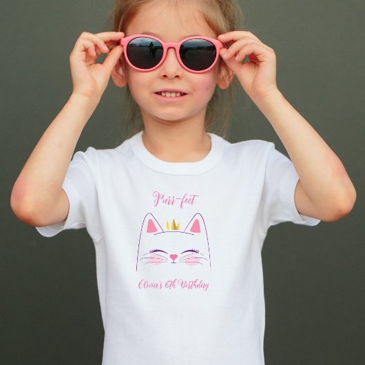 T-shirt Pour Les Tous Petits Kitty Chat fête d'anniversaire
