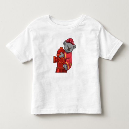 T-shirt Pour Les Tous Petits Koala as Firefighter with Fire hydrant (Devant)