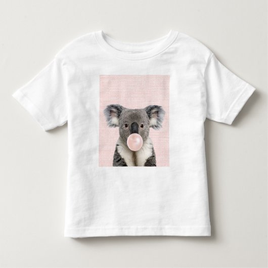 T-shirt Pour Les Tous Petits Koala Bear Blow Pink Buble gomme (Devant)