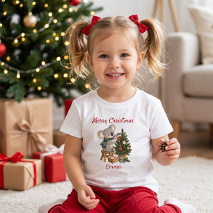 T-shirt Pour Les Tous Petits Koala de Noël personnalisé pour les enfants