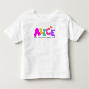 T-shirt Pour Les Tous Petits La bulle nommée de filles de signification d'Alice