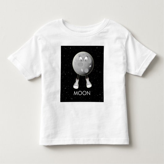 T-shirt Pour Les Tous Petits La Lune et les étoiles dans l'espace (Devant)