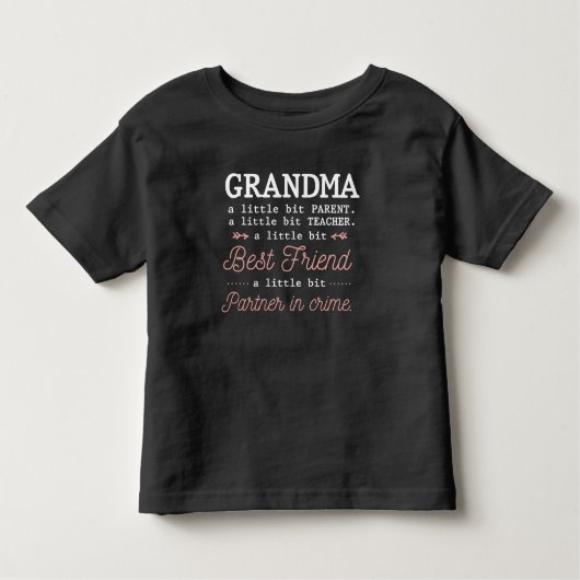T-shirt Pour Les Tous Petits La Meilleure Grand-Mère Partenaire Dans Le Crime (Devant)