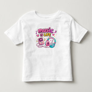 T-shirt Pour Les Tous Petits 🎵 La Musique Est La Vie Vêtement Pour Tout-Petits