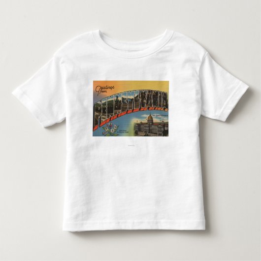 T-shirt Pour Les Tous Petits La Pennsylvanie (capitale de l'État/fleur) (Devant)
