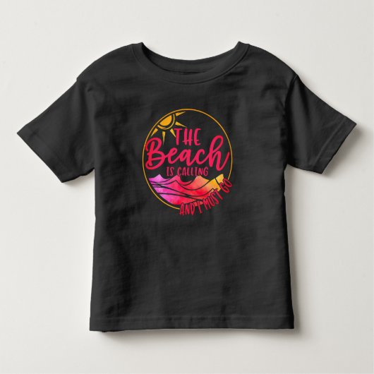 T-shirt Pour Les Tous Petits La plage appelle et je dois aller-76767 (Devant)