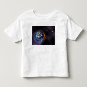 T-shirt Pour Les Tous Petits La terre montrée aux bords externes