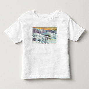 T-shirt Pour Les Tous Petits La vue de l'Américain tombe en hiver