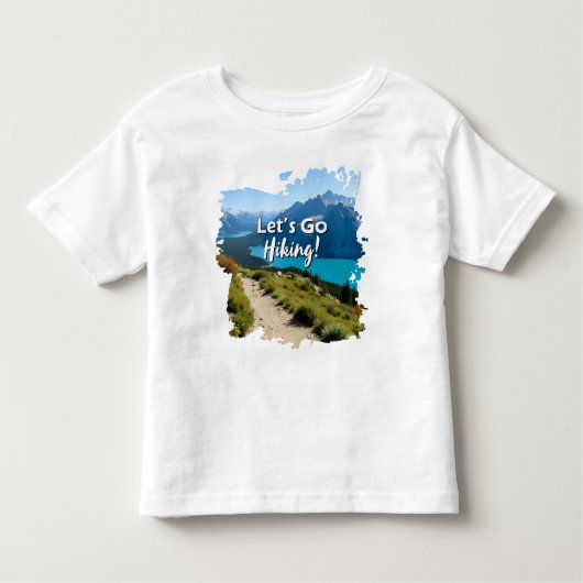 T-shirt Pour Les Tous Petits Lac de montagne Allons faire de la randonnée (Devant)