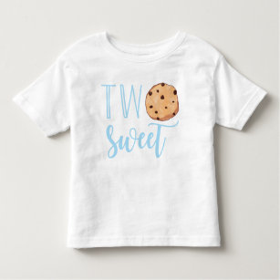 T-shirt Pour Les Tous Petits Lait et biscuits bleu 2e anniversaire deux sucrés