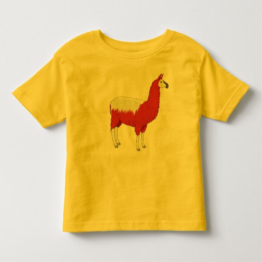 T-shirt Pour Les Tous Petits Lama rouge drôle (Devant)