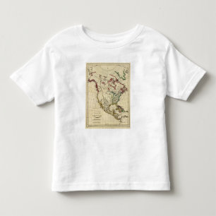 T-shirt Pour Les Tous Petits L'Amérique du Nord avec des frontières décrites