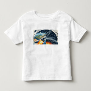 T-shirt Pour Les Tous Petits Lancement par Gravité – Fusée Traversant l'Atmosph