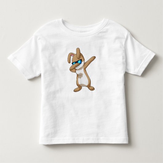 T-shirt Pour Les Tous Petits Lapin à Hip hop Dance Dab (Devant)