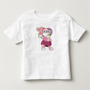 T-shirt Pour Les Tous Petits Lapin au Tennis avec raquette de tennis
