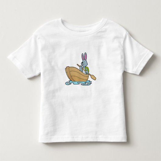 T-shirt Pour Les Tous Petits Lapin avec bateau et pédale (Devant)