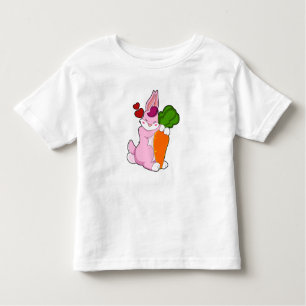 T-shirt Pour Les Tous Petits Lapin avec carotte et coeur